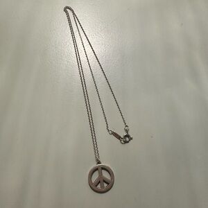 Tiffany and co peace sign necklace